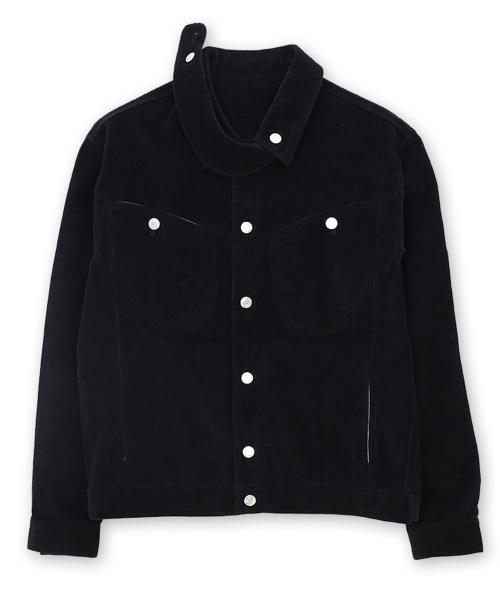 CORDUROY PANEL COLLAR JACKET_VER BALANCE(BLACK)