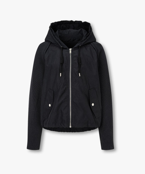 Худи с трикотажными рукавами_dark navy 7156220007