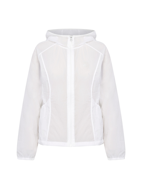 Женская легкая куртка-худи SHEER_White