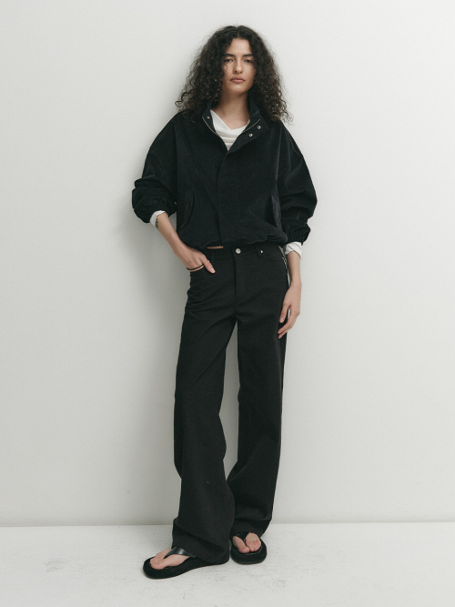 MOSS STRAIGHT COTTON PANTS_BLACK