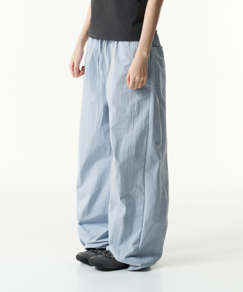 TCM mini logo nylon pants (sky blue)