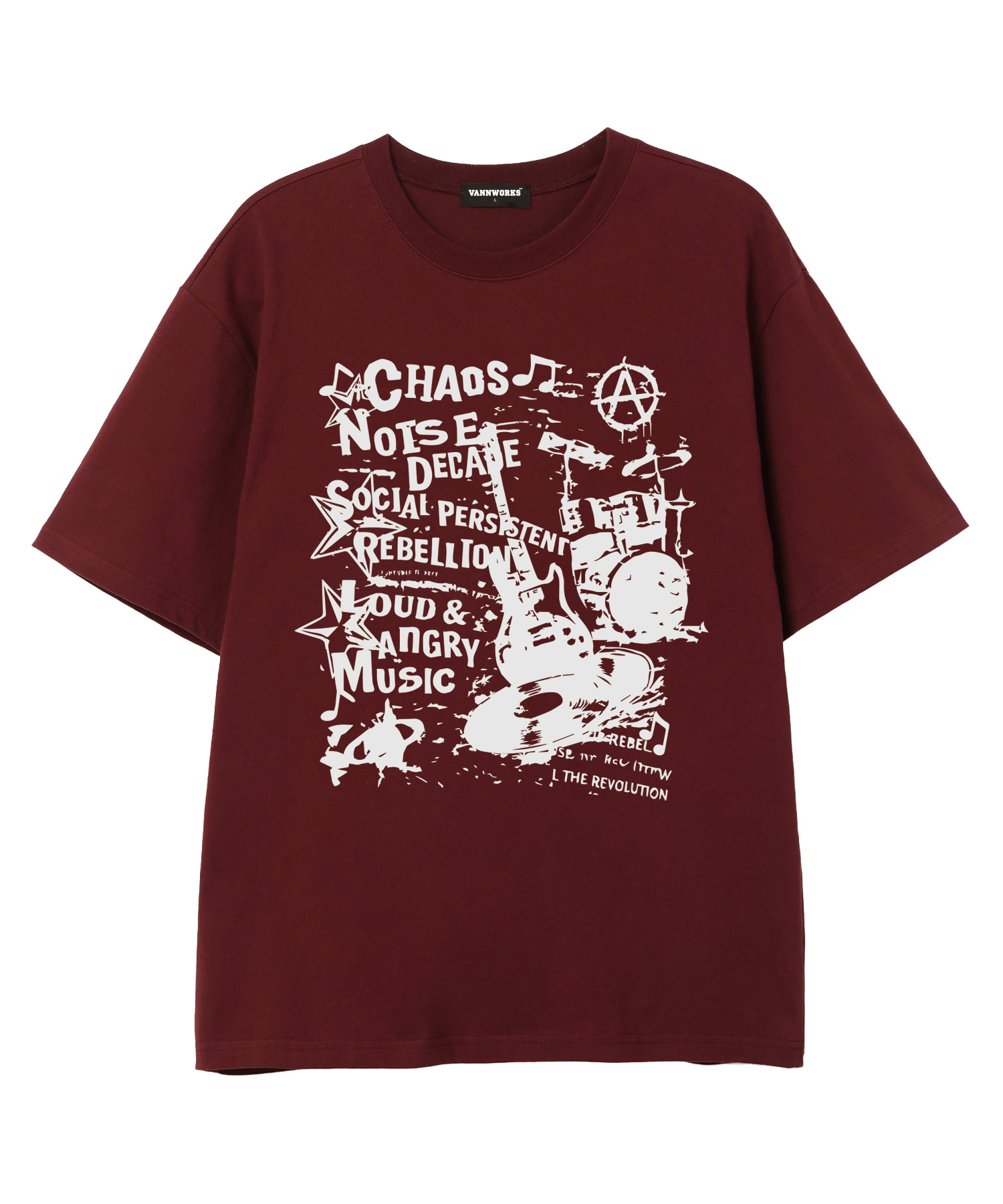 CHOAS MUSIC Short Sleeve футболка (VS0222) BURGUNDY
