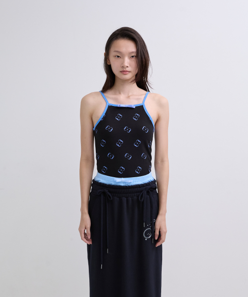 PAKUA MONOGRAM STRAP TOP_BLACK