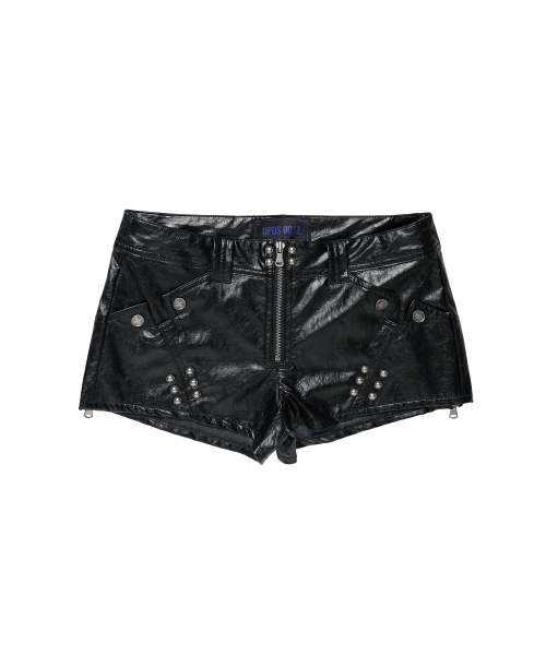 Op. 08 VILLAIN LEATHER MICRO PANTS BLACK