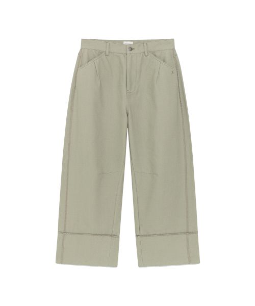 TCM cut out offset pocket pants (green)