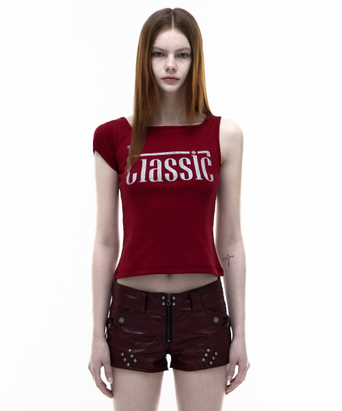 Op. 07 F-GIRL HALF LESS TOP красный