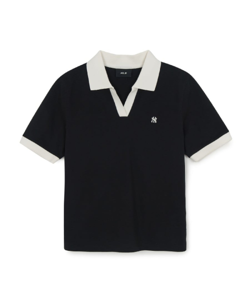 women базовый collar slim воротник t-shirtshirt NY (чёрный)