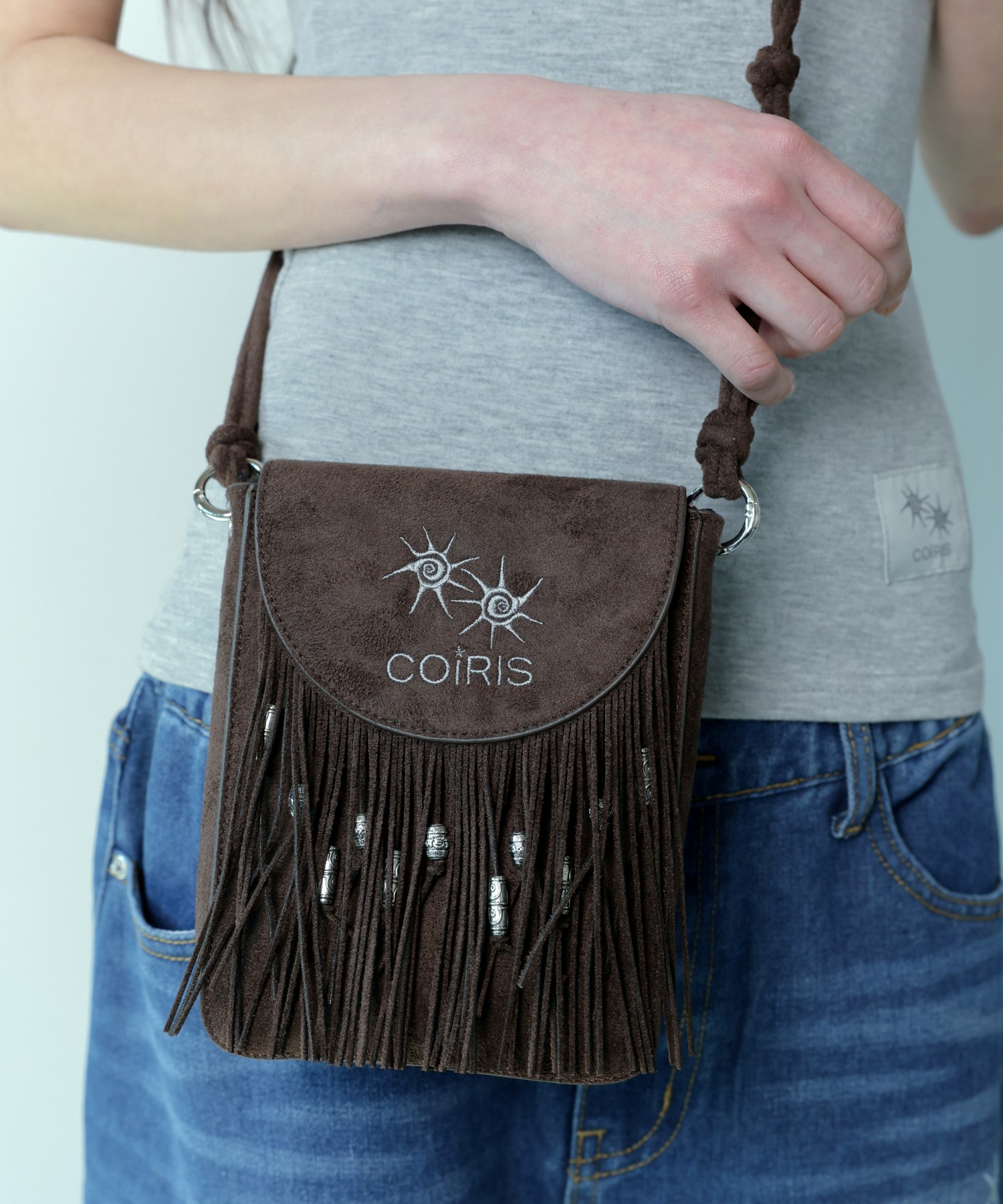 NATIVE WESTERN SUEDE мини CROSS BAG