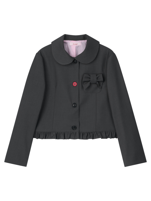 PETER PAN воротник RIBBON JACKET_CHARCOAL