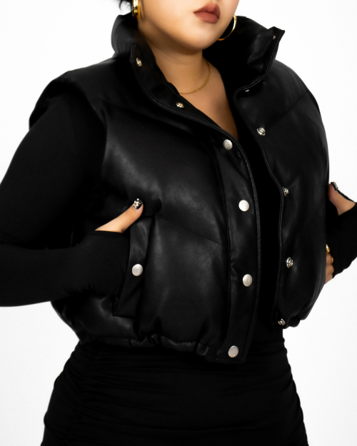 CS JK LEATHER PUFFER VEST-005