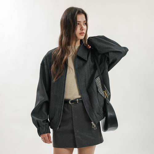 WD_Zip-up blouson jacket_CHARCOAL