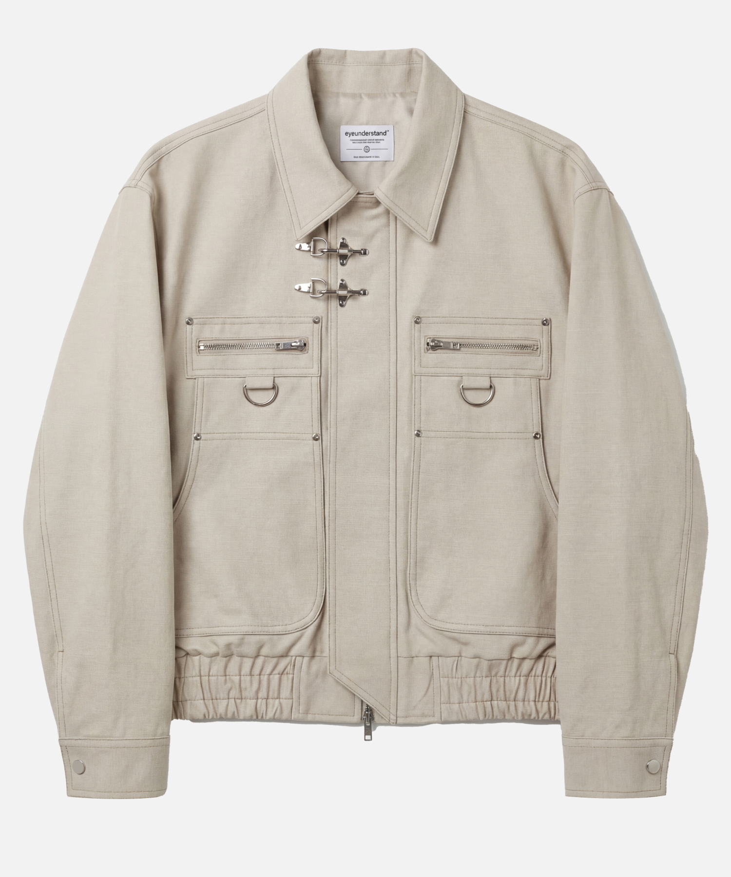 Куртка с накладными карманами и деталями (Beige)