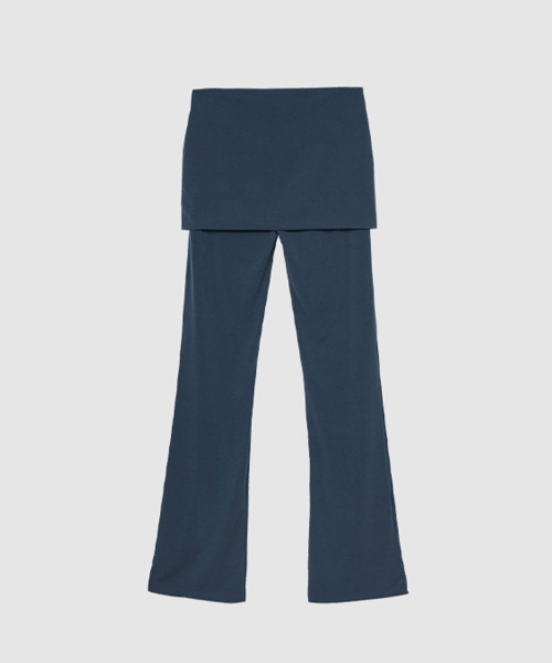 Брюки буткат со складками (Navy)