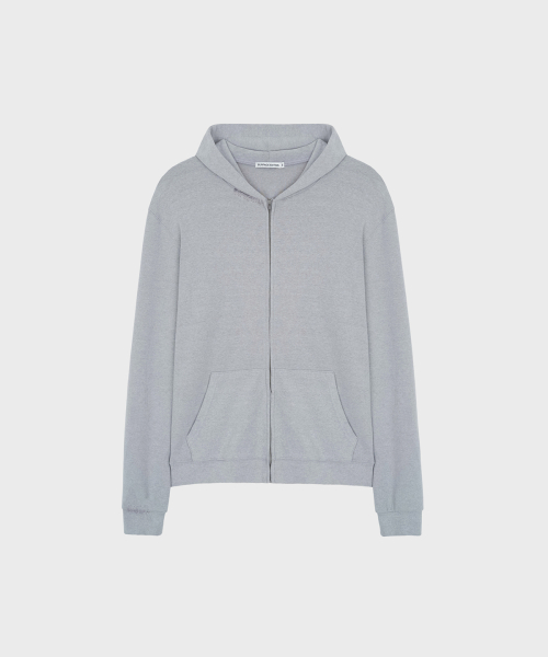 HAND-STITCHED SLIM С капюшоном Молния-UP Серый