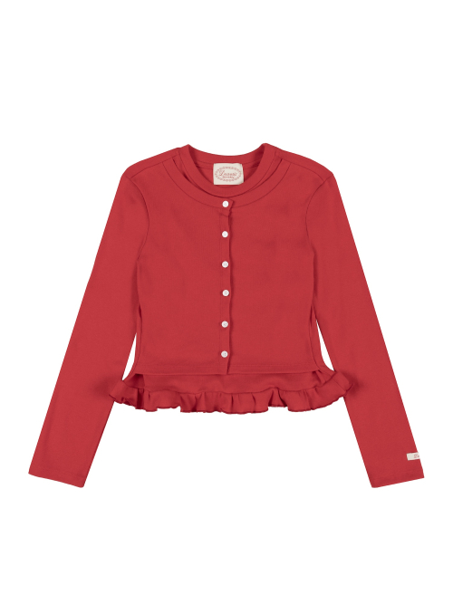 Layerd Frill Кардиган (Красный)