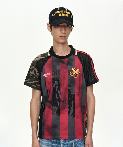 REWORKED FOOTBALL T-SHIRT atb1584m(BLACK/RED)