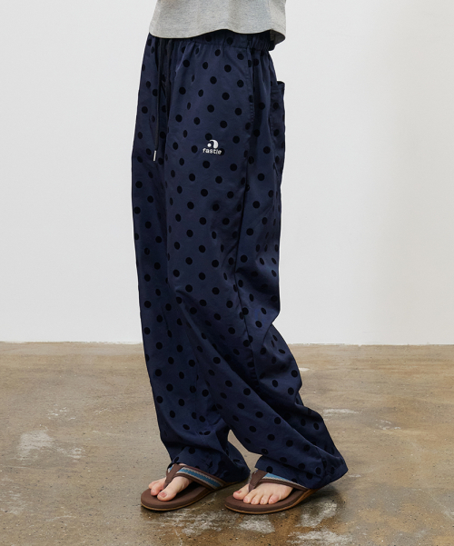 Dot Wide Pants Navy