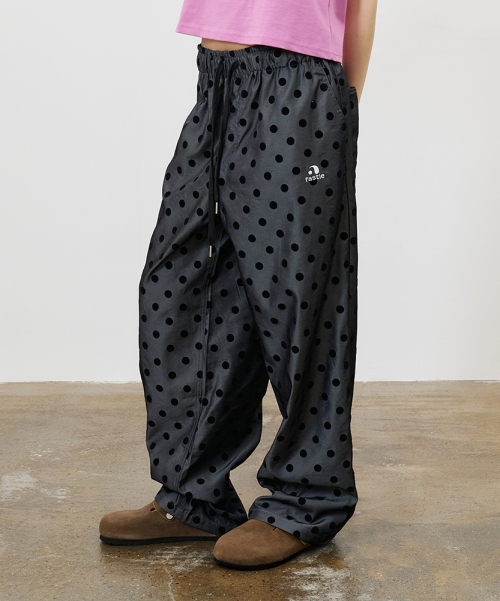Dot Wide Pants Charcoal