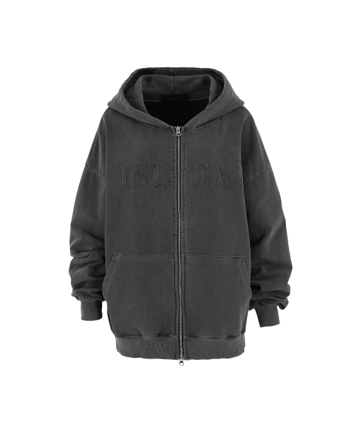 Unisex • Essential Pigment Zip Hoodie (Charcoal)