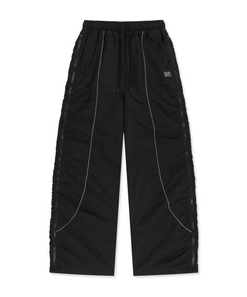 W SIDE BLOCK PIPING PANTS - BLACK