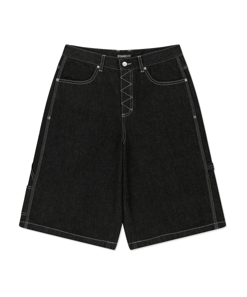 DENIM BERMUDA PANTS - BLACK