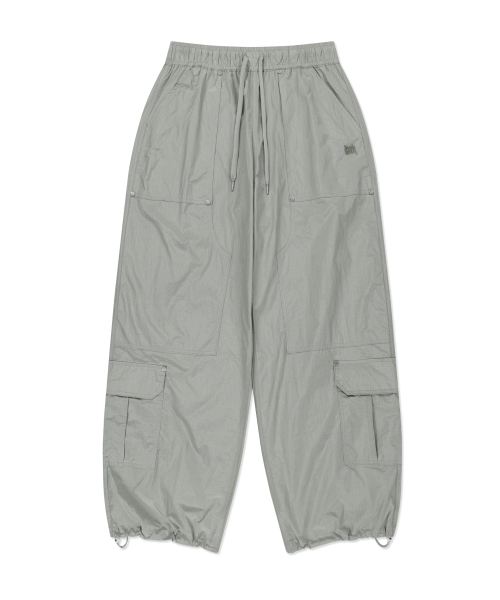 TAG DOUBLE KNEE NYLON PANTS - GREY