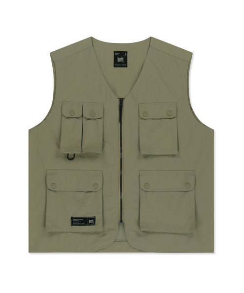 UTILITY MESH VEST - BEIGE