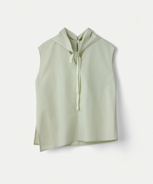 Poplin Sleeveless With Triangle Scarf_Green Tea