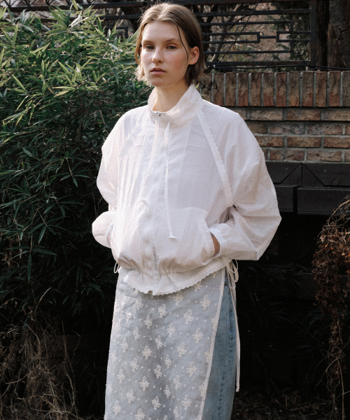Sheer Lace Tape Jumper (ivory)