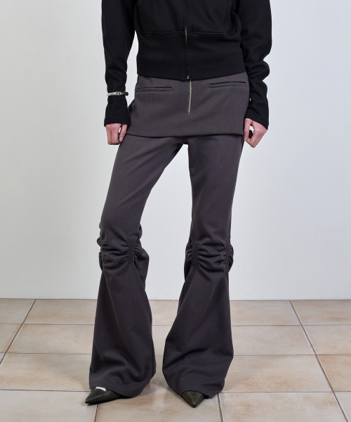 EXPOSURE ZIP SWEAT SKIRT PANTS CHARCOAL