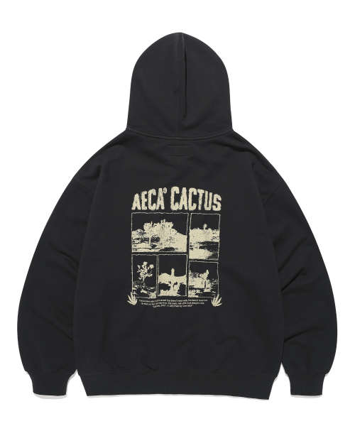 AECA CACTUS ZIP UP HOODIE-BLACK
