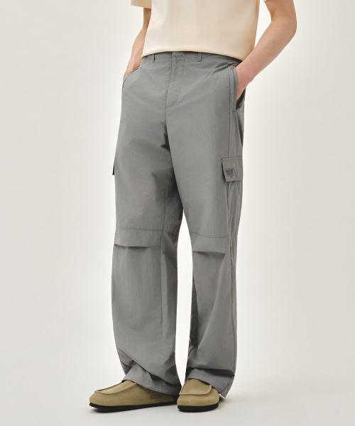 M WIDE NYLON CARGO PANTS gray
