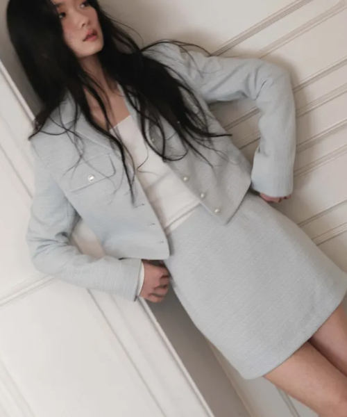 Твидовый двубортный жакет Lenka