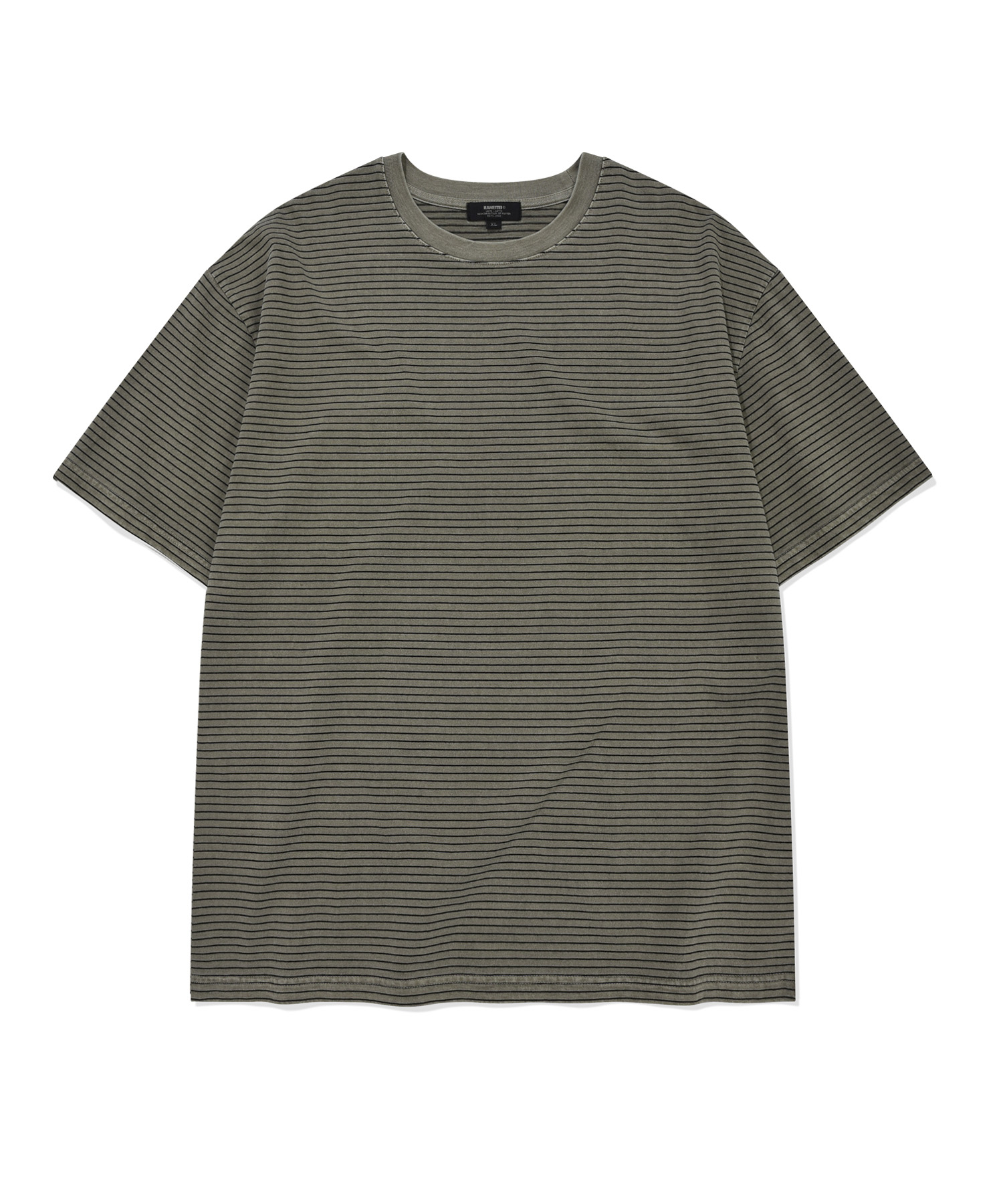 BASIC STRIPE SHORT SLEEVES (PIGMENT OLIVE DRAB)