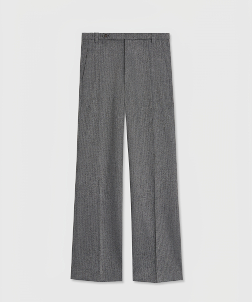 FONTA WOOL DRESS TROUSERS GRAPHITE HERRINGBONE