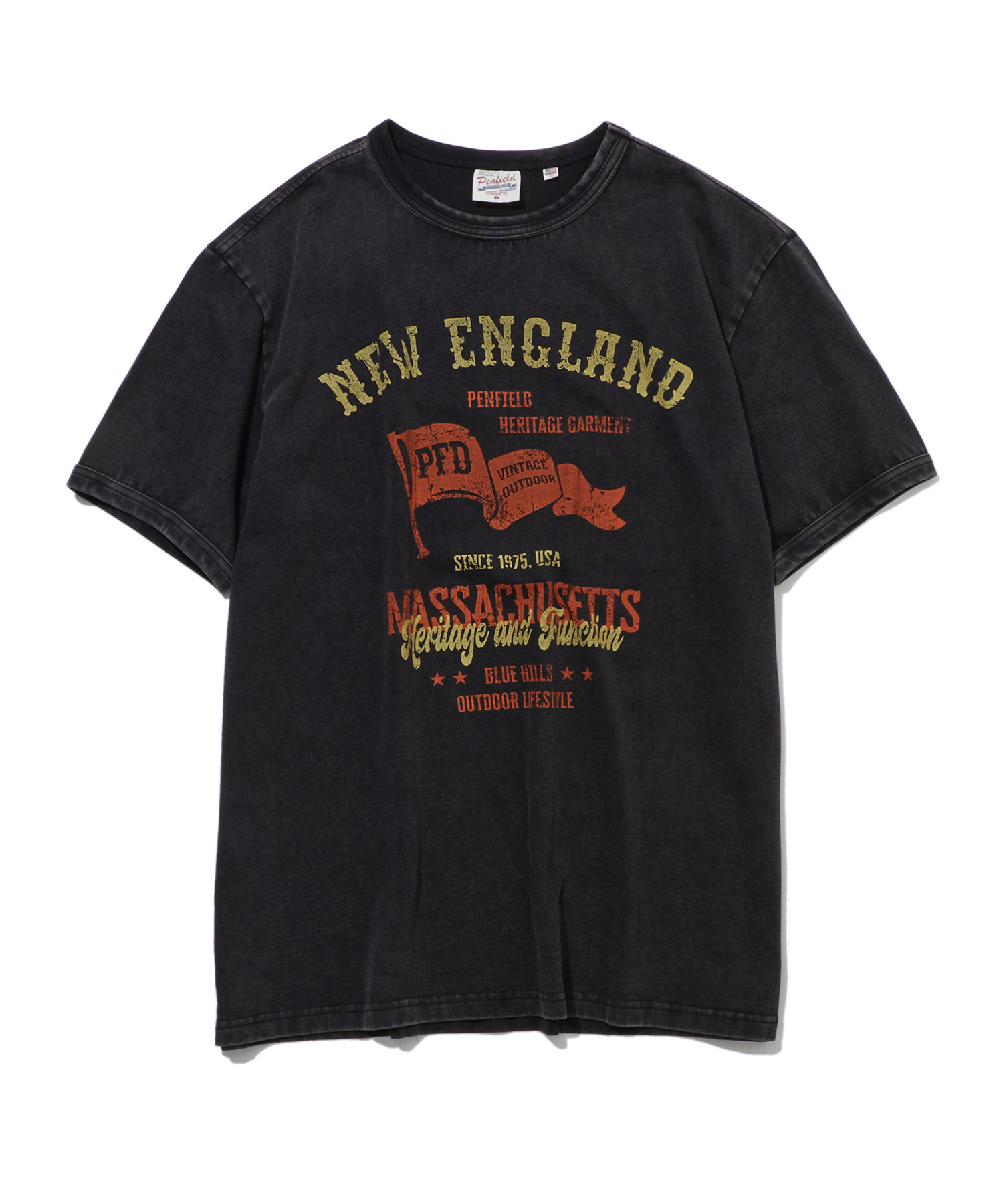 Винтажная футболка-рингер New England Black_FS2KT74U