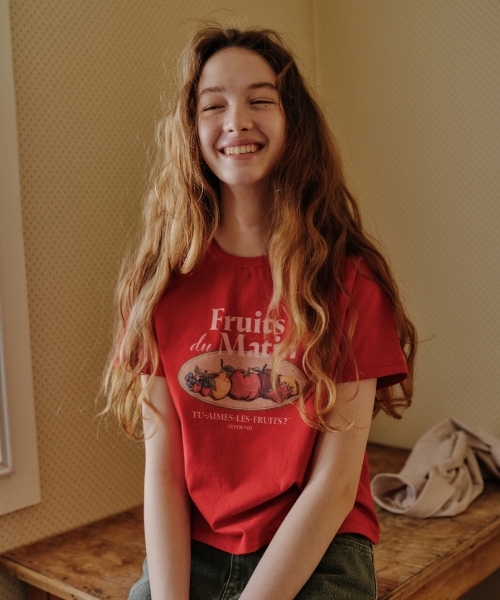 fruits market crop t-shirt - red
