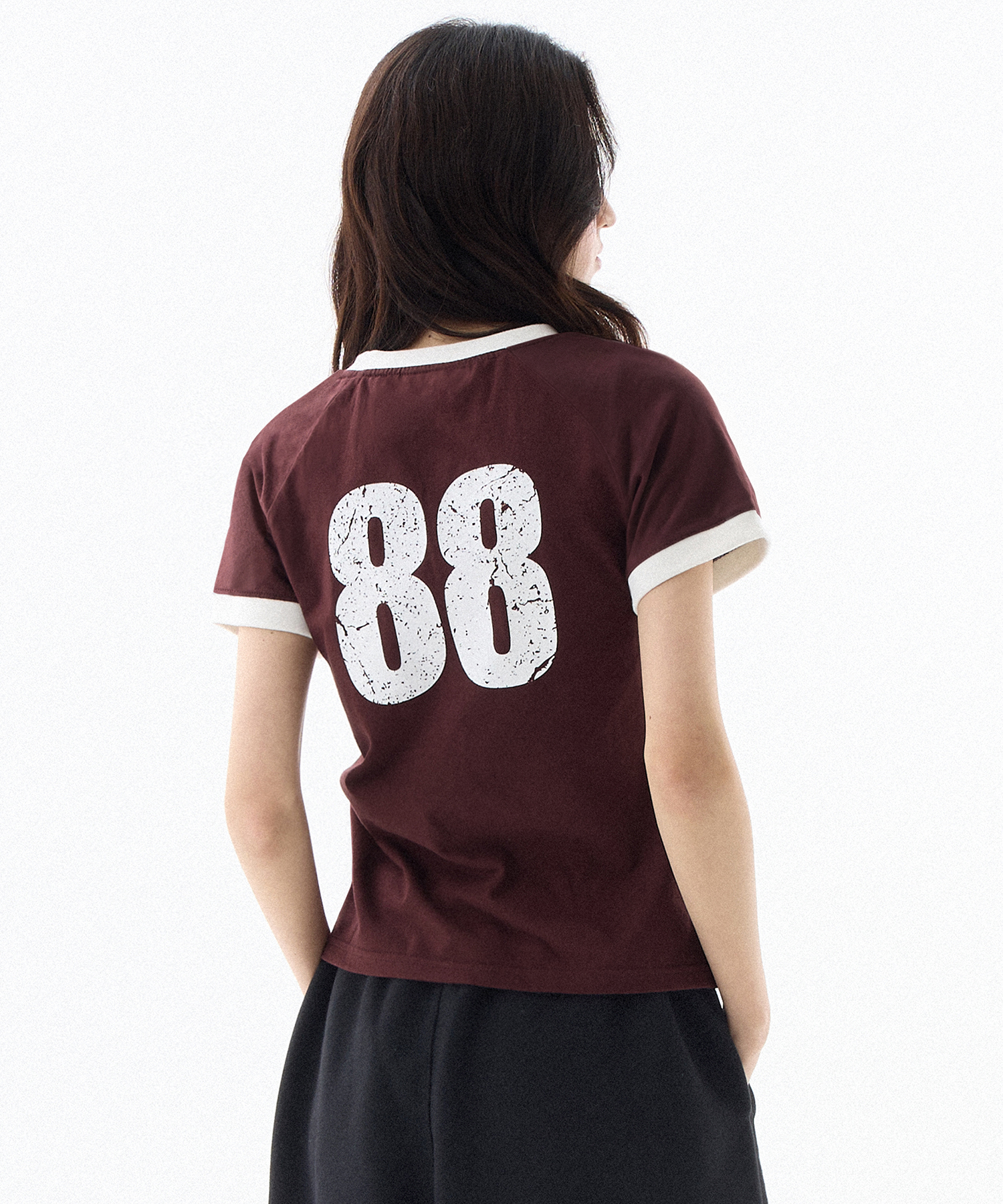 (W) 88 Ringer T-shirt-Magenta