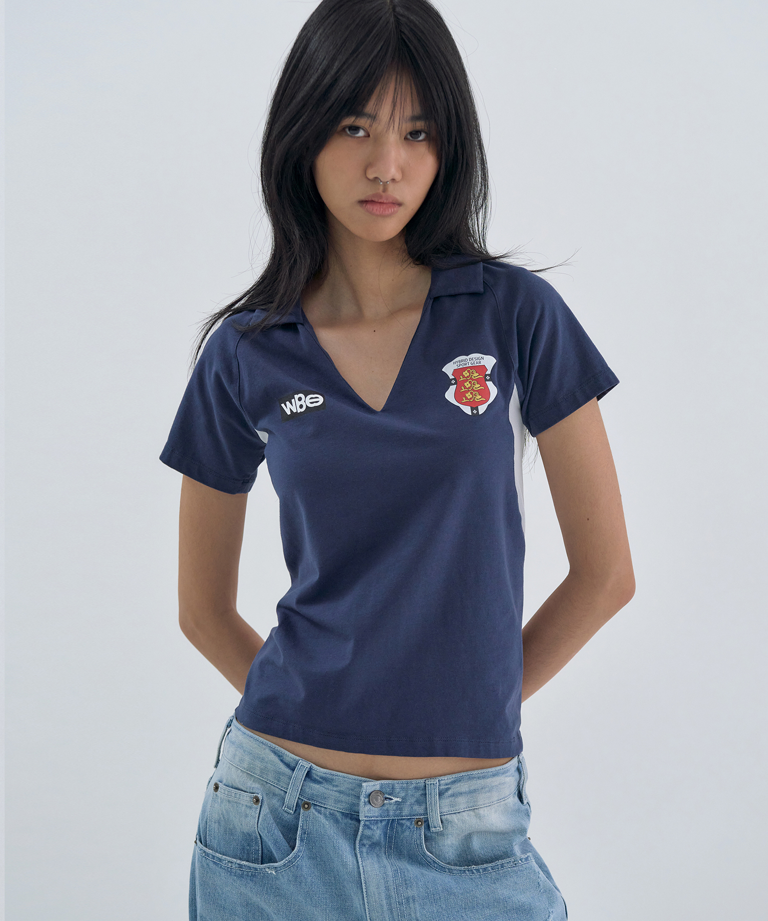 Cotton Football Half Sleeve Navy
