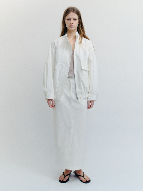 Блузон с воротником-стойкой (White)
