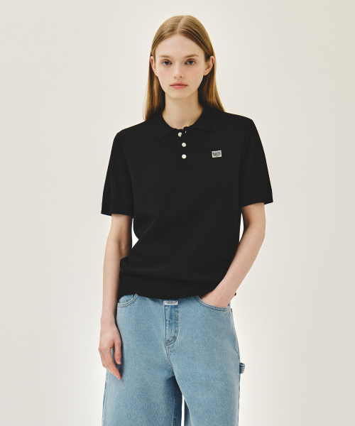 COOL TOUCH COLLAR HALF KNIT black