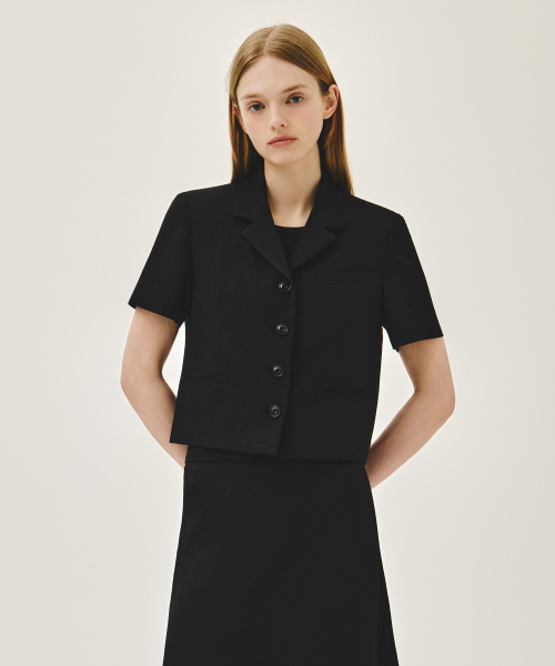 W HALF SLEEVE JACKET black