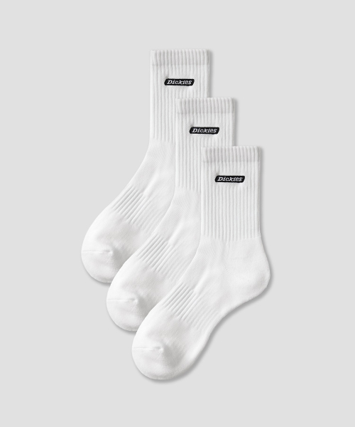 [3PACK] 배너 로고 삭스 White
