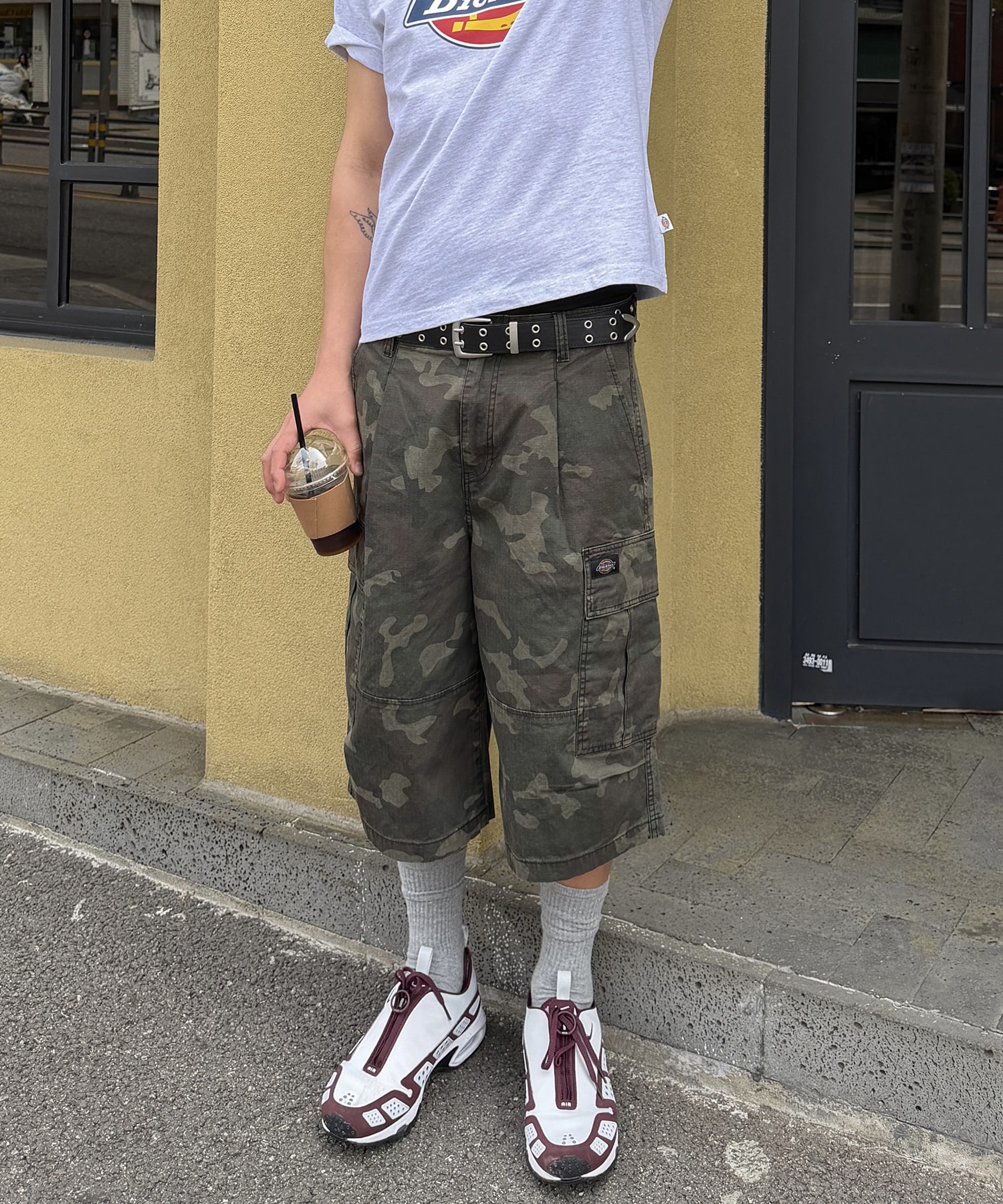 Карго-шорты из вареного твила Dyed Camo