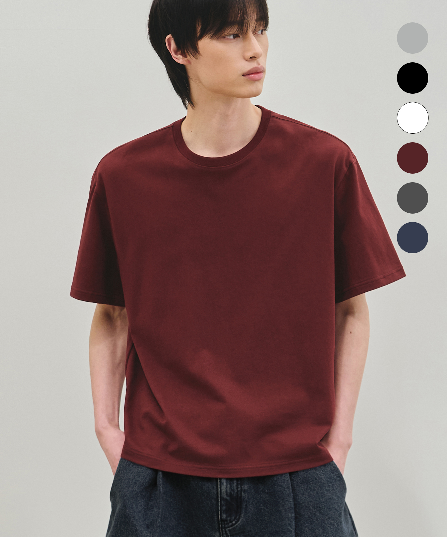 SUPIMA COTTON ROUND CROP HALF T-SHIRT [ 6 COLOR ]