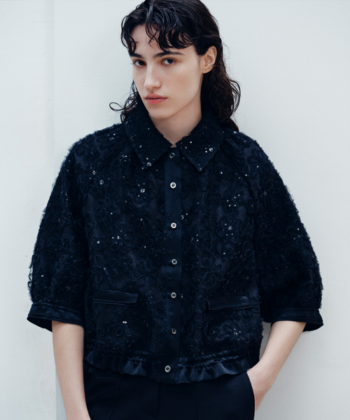 26SS Daisy Applique Summer блузон Black