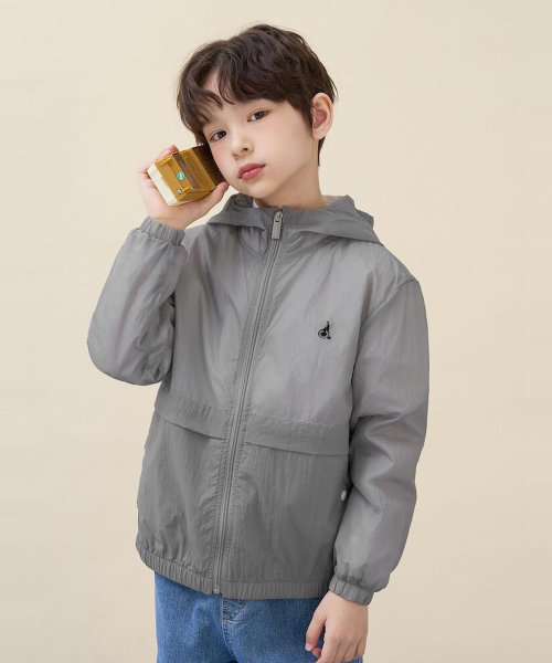 한줌 바람막이 점퍼 라이트 그레이 (BI6339U012)