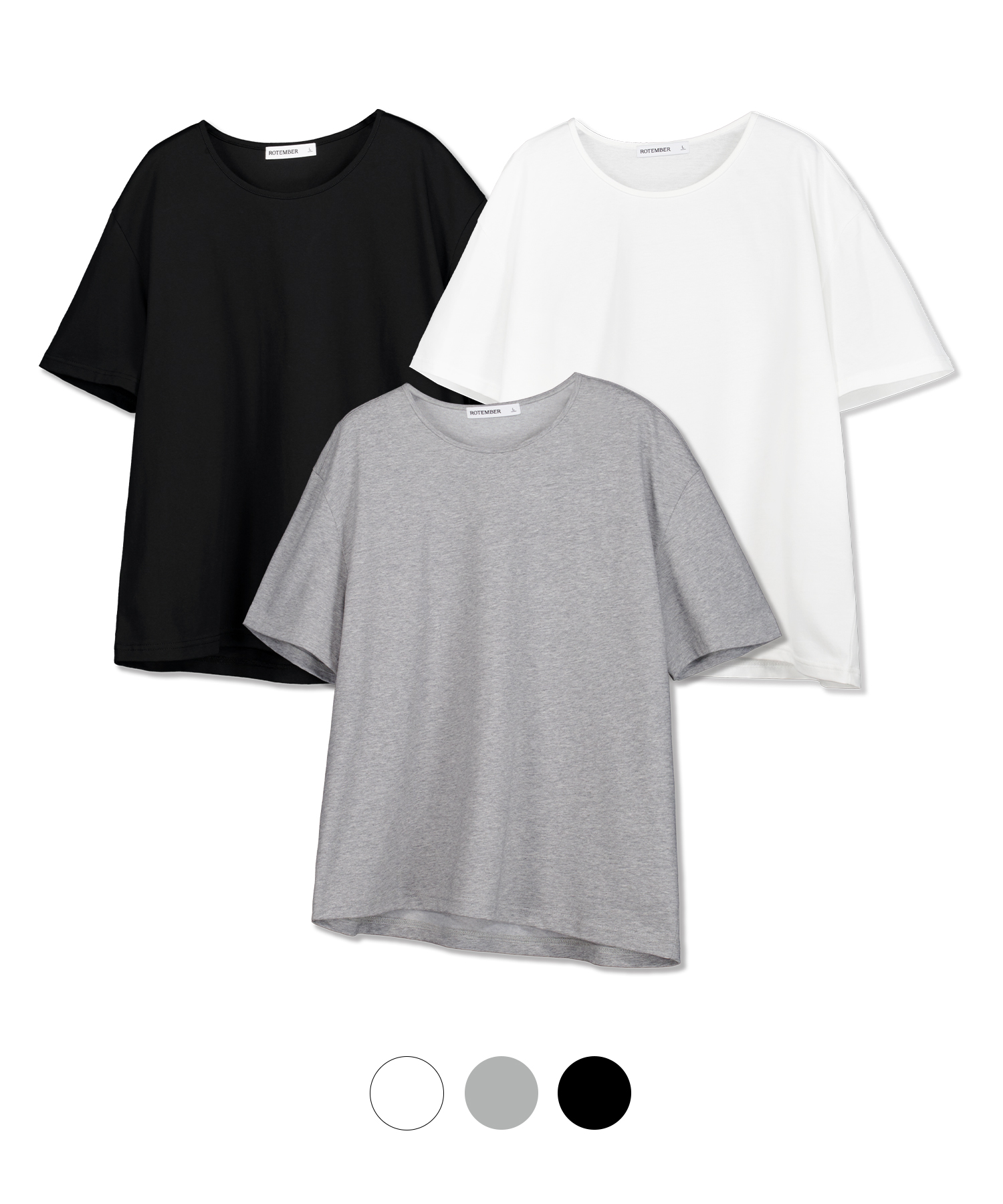 SUPIMA COTTON U-NECK CROP HALF T-SHIRT [ 2 PACK ]