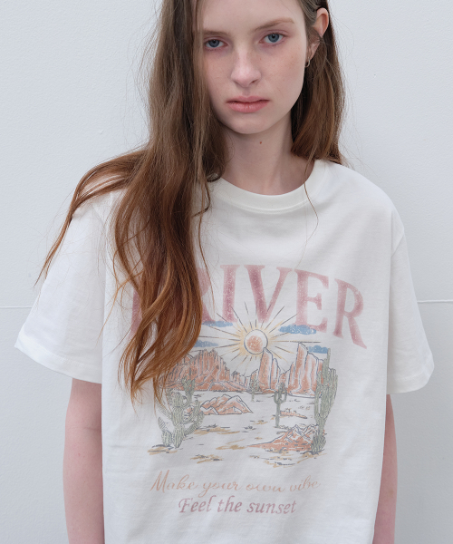 Friver sunset graphic t-shirt [FRSP06TS10]_White