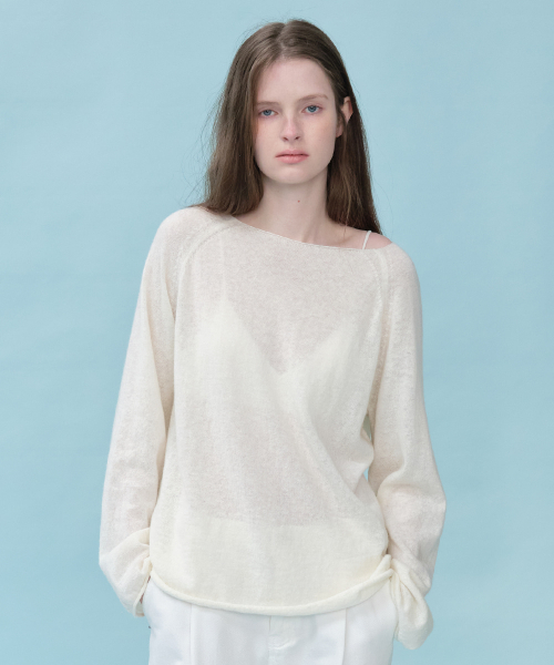 See-through long sleeve knit [FRSP06NT01]_Ivory